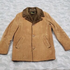 Vintage Silton California Coat Mens 40 Brown Sherpa Corduroy 70s
